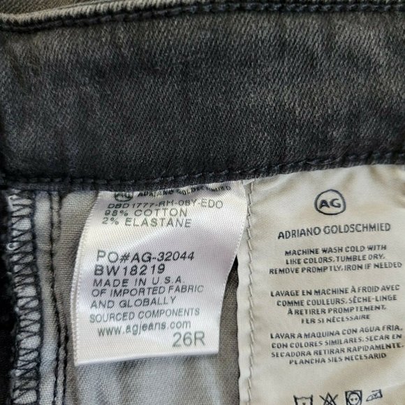 AG Farrah High Rise Skinny Ankle Raw Hem Jean in Eroded Grey Destroyed - Picture 12 of 12